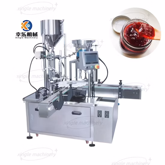 Машина для розлива меда с машиной для наполнения джемов, машина для укупорки стеклянных бутылок, машина для наполнения кремом в стеклянных банках